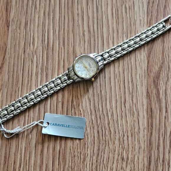 Caravelle by Bulova Women 45L124 Stylized Arabic Numerals Floral Motif Dial Watc - Picture 5 of 11